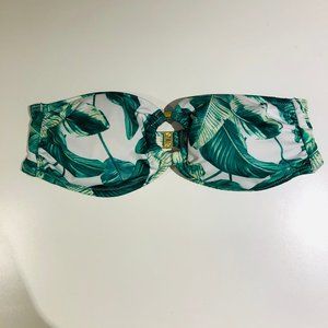 Palm Tree Strapless Bikini Swimsuit Top